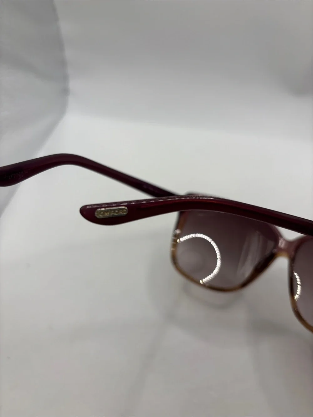 Tom Ford Lydia Sunglasses w/case Purple Frame Gradient Lens oversized retro styl - Picture 7 of 13